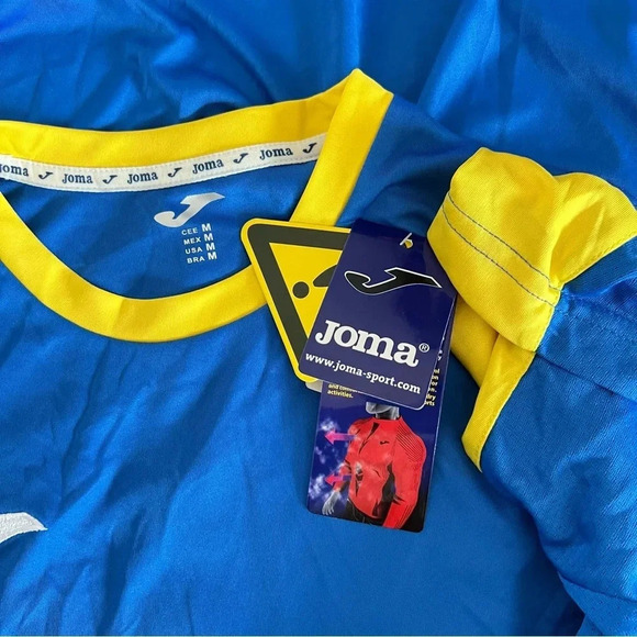 Joma Jersey Size Medium Blue/Yellow Short Sleeve Crew -Neck Number 11 On Back - Picture 5 of 6